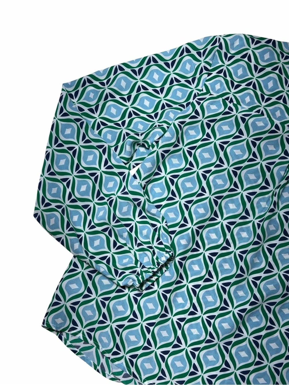 Boden Green Diamond Wave Easy Printed Blouse Top Womens 6 - Picture 7 of 9